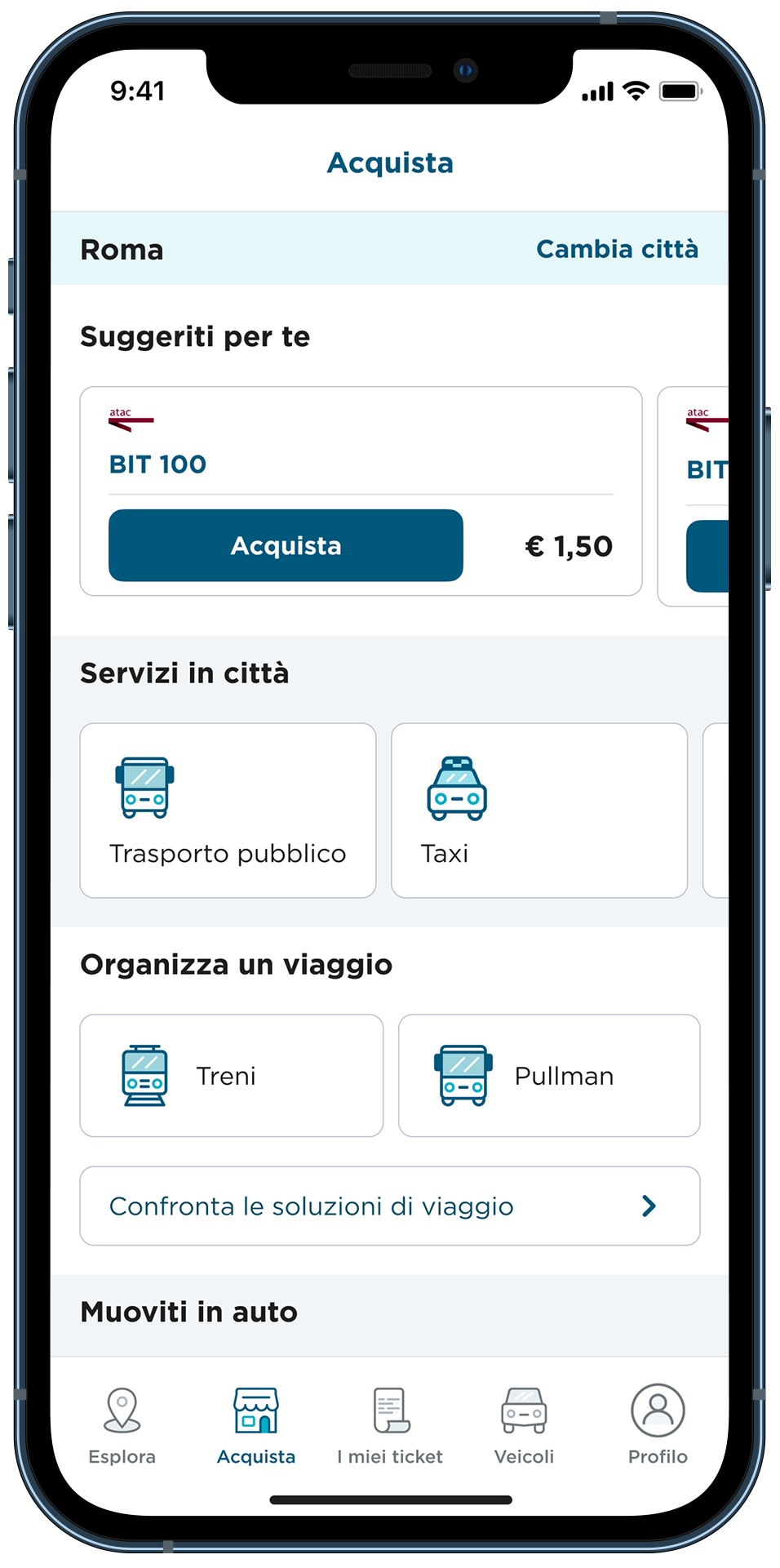 Acquista trasporto pubblico locale app MooneyGo