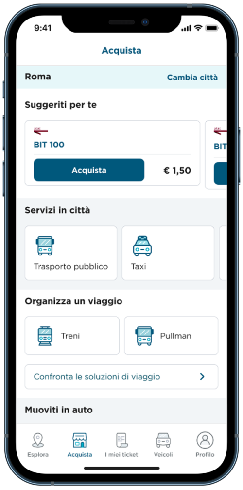 App MooneyGo Acquista biglietti ATAC Roma